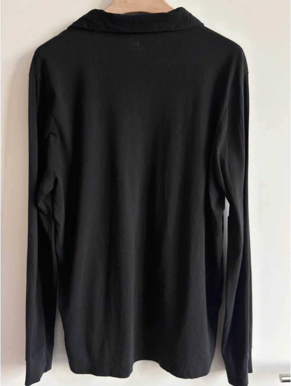 J.Crew Oarsman Logo Sueded Cotton Polo Shirt Men’s XL Black Long Sleeve Classic